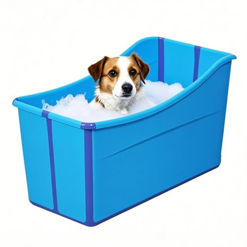 MINGYIHUI Baignoire pour Animaux,Douche Chien,Baignoire pour Grand Chien,Bassine Pliable Adaptée Aux Petits Chiens, Grands Chiens, Chats(Color:Bule)