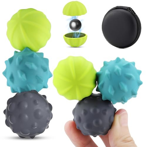 Großer Magnetische Sensorik Bälle, 33MM Magnetische Stressbälle Magnetkugeln Stressball aus Silikon Sensorik Spielzeug Fidget Bälle Magnetspiele Anti-Stress Spielzeug für Erwachsene Kinder Stressabbau