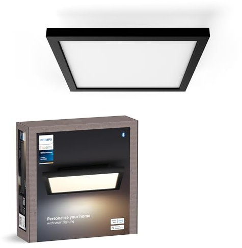 Philips Hue White Ambiance AURELLE Panneau LED 120X30 cm, 3750 lumen - Noir (Télécommande incluse), fonctionne avec Alexa, Google Assistant et Apple Homekit, nouvelle génération