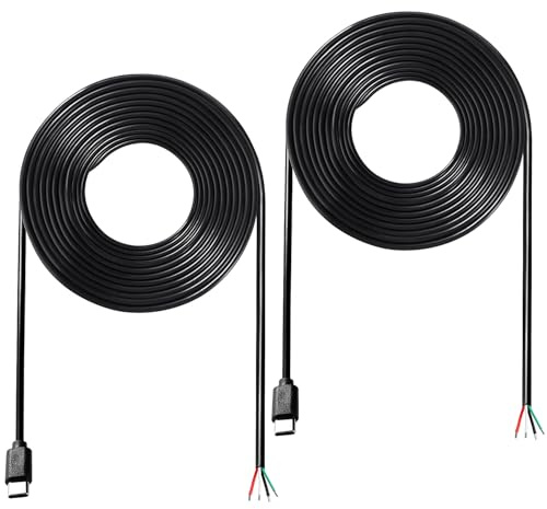 KUOQIY 2 PCS 200cm 22AWG USB Type C Male Plug Pigtail Power Cable, 5V 3A USB C to 4 Pin Bare Wire Open End Wire, for DIY LED Strips