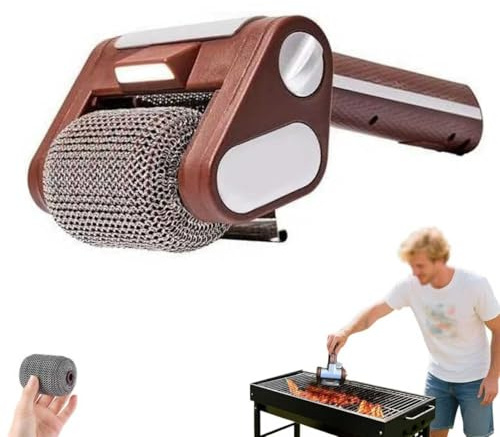 Elektrischer Grillreiniger Ohne Borsten,BBQ Butler,grillreiniger Bürste Ohne Borsten,Electric Bristle Free Grill Cleaner,Electric Grill Bruash,Removable Wireless Electric Grill Brush with LED Light-B