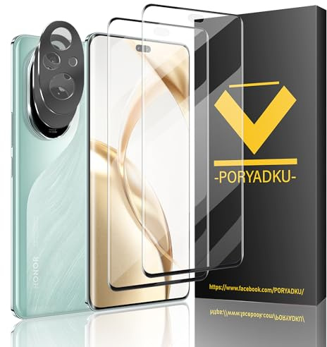 HOMEMO Protector de Pantalla para Honor 200 Pro 5G, Película de Vidrio Templado 2 Piezas+ Protector de Lente de Cámara 2 Pack, 9H Dureza, Antihuellas, HD Clara, Sin Burbujas, Anti-Scratch