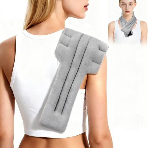 Fentar Microwave Heat Pad, 100% Pure Linseed Microwavable Heat Pad, Extended 83 cm Heated Neck Warmer, Soft Heated Neck Wrap, Heat Pads Pack Bags for Shoulder Back Pain Relief Fibromyalgia Aids