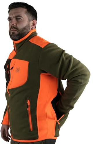 fratelliditalia.org Maglione Pile da Caccia Masseria M12 Bicolore ad Alta visibilita e Comfort Termico con carniere Posteriore in Nylon Idrorepellente