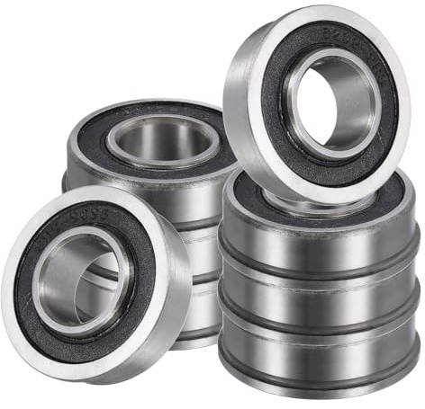 sourcing map 8Pcs Flanged Ball Bearing, ID 5/8 x OD 1-3/8 x T 1/2 (16mm ID x 35mm OD x 13mm T) Precision Ball Bearing Replacements for Lawn Mower, Wheelbarrow, Cart, Hand Trolley