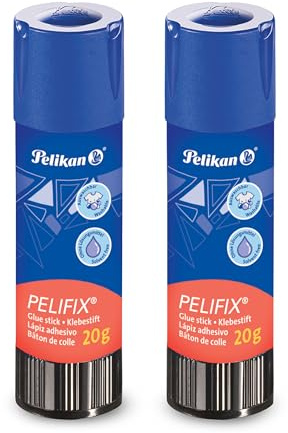 Pelifix Klebestift 20g, 2 Stück – lösemittelfrei, kinderfreundlich & auswaschbar, starker Kleber für Papier, Pappe, Fotos, Kunst & Basteln, schnelle & saubere Anwendung, 2x20g