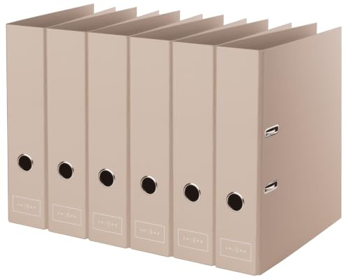 Pastell Swissee A4 Ordner | Soft-Touch-Papier | Breit, Mocha Beige