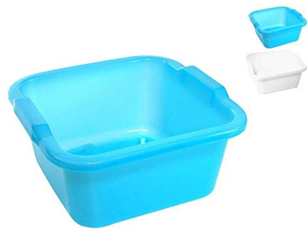Stefanplast Polyethylen Becken, quadratisch,, neutral/hellblau, 11 Liter, farblich sortiert