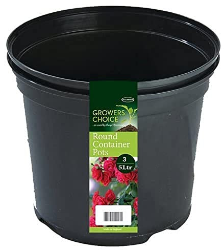 Tildenet 5 Litre N200 Round Container Pot (Pack of 3), Black
