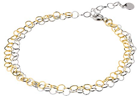Ernstes Design Armband für Damen 2-fach Edelstahl vergoldet 18 - 21 cm 8,00 mm breit A502