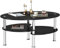 GOPLUS Table Basse en Verre Trempé à 3 Niveaux, Table Basse de Salon Ovale, Bout de Canapé pour Le Salon, Bureau, Hôtel, Cadre Robuste en Métal et Pieds Antidérapants 90 x 50 x 45 CM (Noir)
