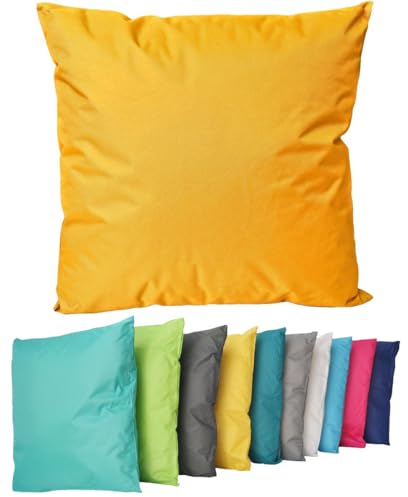 Coen Bakker Outdoor Lounge Kissen 45x45cm Dekokissen Inkl. Füllung Wasserfest Sitzkissen Garten Stuhl Lotus Effekt, Farbe:Gold