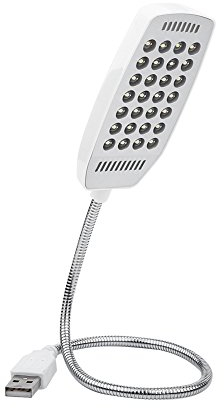 Raguso 5V USB Ladegerät Laptop Lampe Mini Light Flexibler Schwanenhals 28 LED Lichtquelle mit Schalter für Studenten Reisende Büroangestellte(Weiß)
