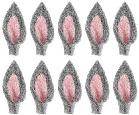 Abaodam Osterhasenohren aus Filz, Hasenohren, Ornamente, Tierohren, Bastelzubeh?r, f¨¹r Kinder, Oster-Party, 10 St¨¹ck