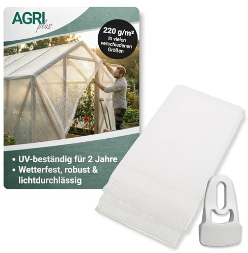 AGRI plus Gitterplane mit 40 HoldOn Ösen I 8 x 14 m I Verschiedene Größen I Stabile 220 g/m² Folie mit Ösenband I Transparente Plane für den langfristigen Außeneinsatz I Wetterfest & UV-beständig