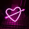 Amor Herz Neonzeichen Herz Neonlicht LED Neonwandzeichen Rosa Neonlicht Zeichen USB/Batteriebetriebene Nachtlichter für Schlafzimmer Kinderzimmer Hotel Shop Restaurant Spiel Büro Wand Party Supply