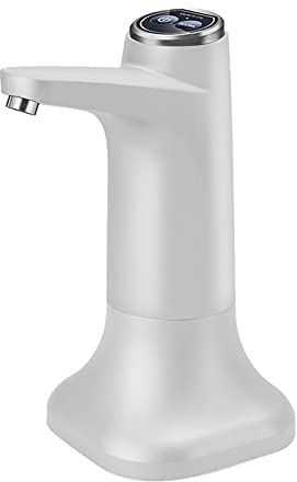 Water Bottle Pump, Electric Water Dispenser with Base, USB Rechargeable Water Dispenser, Portable Automatic Water Pumps, Bucket, Water Dispenser for Home, Kitchen, Office (White)