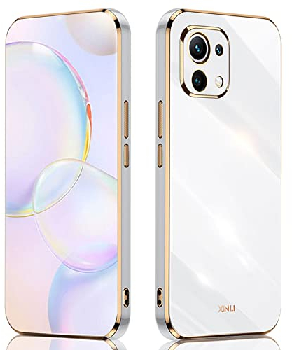 ILING Cover per Xiaomi 11 Lite 5G NE/Xiaomi Mi 11 Lite 4G/5G Case, Silicone Colorato, Proteggi la Fotocamera, Custodia Antiurto Ultrasottile da Donna (Bianco)