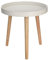 Spetebo Holz Beistelltisch 40 x 39 cm - weiß - Couchtisch mit Beinen aus Massivholz - Sofa Couch Telefon Blumen Tisch rund