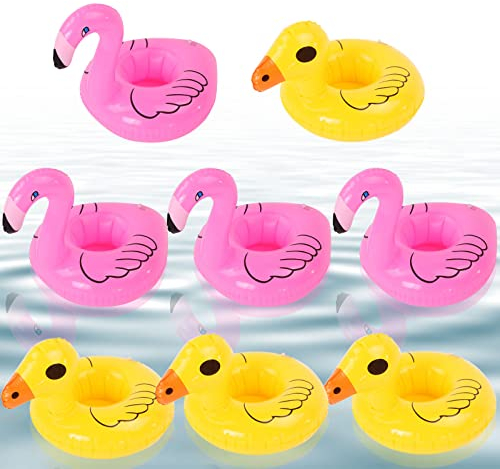 Seasboes 8 Stück Aufblasbare Getränkehalter, Pool Untersetzer, Schwimmender Getränkehalter Getränke Dosenhalter, Inflatable Becherhalter, Badespielzeugset für Schwimmbecken, Kinder Badespielzeug