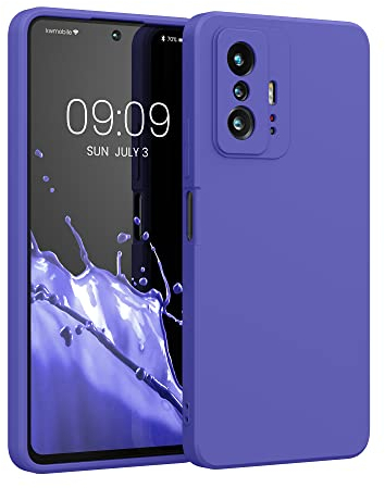 kwmobile Hülle kompatibel mit Xiaomi 11T / 11T Pro Hülle - gummierte TPU Silikon Handyhülle - Schutzhülle für kabelloses Laden - Case in Blauviolett