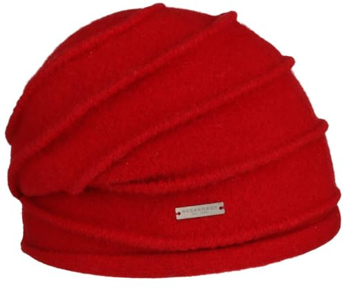 Seeberger Uni Headsock Walkmütze Wollmütze Damenmütze Wintermütze Damen - Herbst-Winter Winter - One Size rot