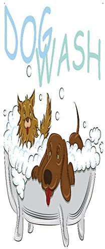 A.Monamour Türtapete Selbstklebend Türfolie Türposter 3D Zwei Hunde In Einer Badewanne Im Cartoon-Stil Vinyl Folie Türdeko Tapete Wandbild Türaufkleber Türtattoo 85x215cm