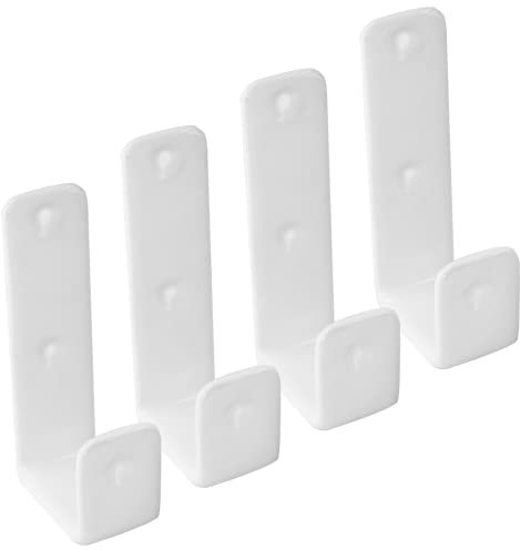 HARSKIYER 4 Stück Metall-Leiterhaken, weiß, PVC-beschichtete Betthaken, robuste J-Haken, Aufhänger, Utility-Haken, Ersatzhaken für Etagenbett, Dekoration, Hakenwerkzeug