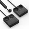 2 Pièces multiprise USB, avec Interrupteur, 2 Prises et 4 Ports (5V/3,4A),2500W/10A,IECOPOWER parafoudre - Cordon de 1.5M-Noir