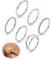 Adramata 6-teiliges 18G Nasenpiercing Set - Septum, Nostril, Helix, Conch, Tragus und Ohr Piercings in Chirurgenstahl - Gold und Silber für Damen und Herren
