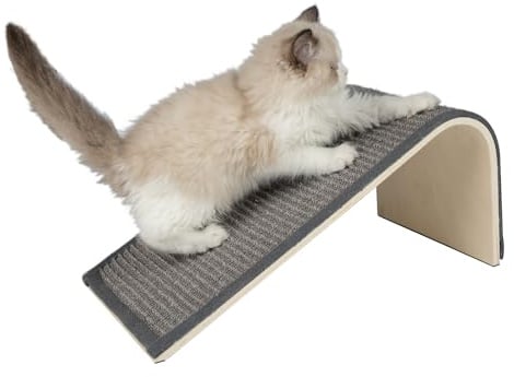Best Pet Supplies Catify Cat Scratcher, Fun Interactive Scratchers, Posts, Poles, Claw Safe, Furniture Saver Indoor Play Support Natural Cat Behaviors Heavy Duty - Ramp (Gray), 15 x 9