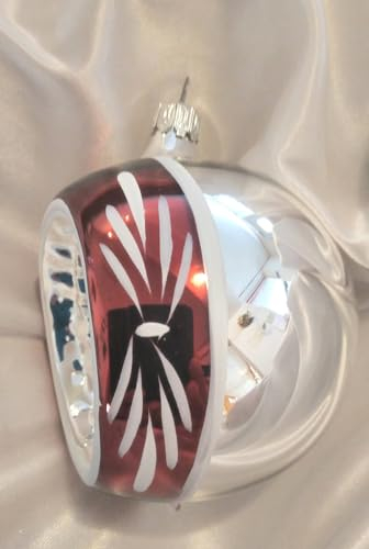 Jingle Bells Lauscha Reflexkugel 8cm Baumkugel Silber rot Gold Handgefertigt, handverziert und aus Lauscha/Thüringen 3er Set Weihnachtsschmuck Hochzeit