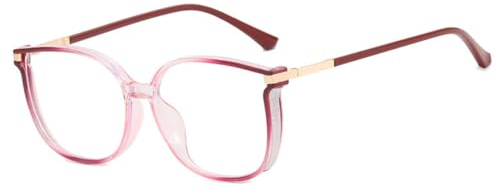 HPIRME Retro Oval Damen Brillengestell Herren Brillen, 7, Einheitsgröße