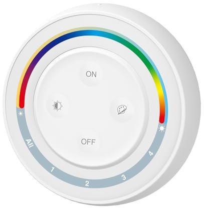 Miboxer S2W+ LED Fernbedienung 5-Kanal RGBCCT 4 Zonen 2,4GHz weiß inkl. Wandhalterung