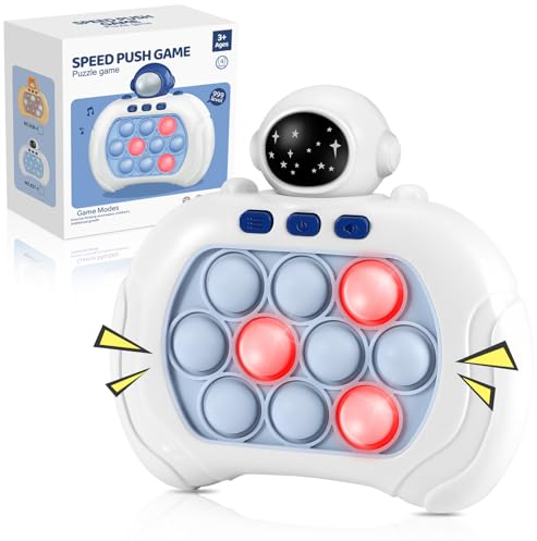 SUPER JOY Bubble Game Elektrisch - Fidget Toys Spiel Quick Push Bubble Game Elektrisch Push Up Spiel Speed Push Game Mini Handheld Controller Game Sensory Toys for Boy Girl Teen Kids Astronaut