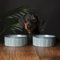 Scruffs Ceramic Heavy Duty Reactive Glaze Pet Bowls - 2pc Set - Grey Pinstripe - 13cm