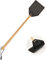 Heavy Duty Leder Fliegenklatsche, 49.5cm Fliegenklatsche mit langem Griff und Buchenholzgriff mit hängendem Seil Fliegenfänger für Drinnen und Draußen (Schwarz)