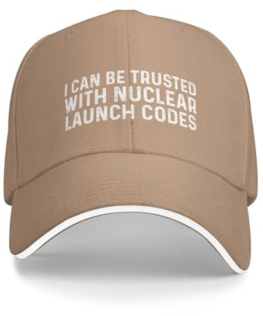 NLWQEKV Baseballkappe mit Aufschrift „I Can Be Trusted with Nuclear Launch Codes für Männer