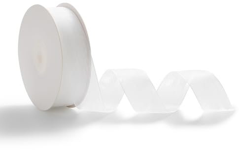 AOKSUNOVA Organzaband Schleifenband Hochzeit 2,5cm x 45m Geschenkband Organza Band Weiß
