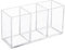 YUXIANLB Acrylic Pen Holder 3 Compartment Clear Acrylic Pen Holder for Desk Organizer Cute Pencil Holder for Makeup Brush Cup Stationery Storage Box Transparent Office Desktop Supplies