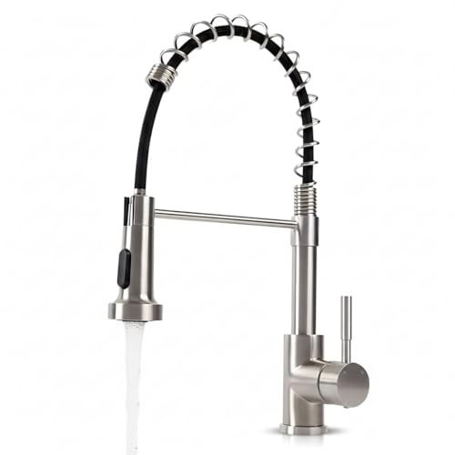 EL BAÑO MODERNO Grifo Cocina Extraible Fregadero de Fácil Instalación | Diseño Cepillado · Flexible de Acero Inoxidable 201 · Monomando con Cartucho Ceramico