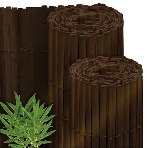Sol Royal Canisse Brise Vue Balcon Bambou 120x600 cm Marron Foncé – Canisse Bambou Balcon Palissade Jardin Exterieur – Cache Balcon Brise Vue 1m20 Pare Vue Terrasse Extérieur – B55