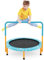 COSTWAY φ92cm Mini Trampolin, Fitness Trampolin faltbar, Kindertrampolin bis 150kg belastbar, Gartentrampolin, Indoor- und Outdoortrampolin (Türkis)