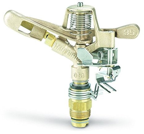 Rain Bird 35ADJTNTB Brass Impact Sprinkler, Adjustable 0° - 360° Pattern, 23' - 50' Spray Distance