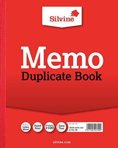 Silvine Duplicate Memo Book - Numbered 1-100 with index sheet (254 x 203mm)