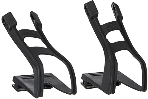 Raleigh - ATC098 - Pair of Plastic Toe Clips for Bicycle Pedals in Black with Nylon Straps in Black