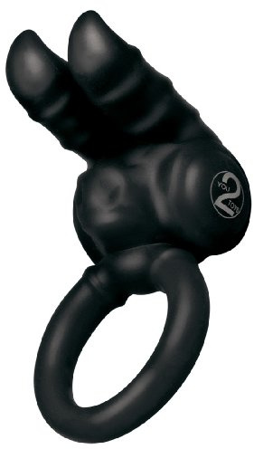 You2Toys Taurus Vibrating Penisring -Vibro-Penisring mit Klitoris-Reizer für Männer und Frauen, softer Cockring mit Kitzler-Stimulator, schwarz