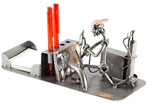 Steelman24 I Schraubenmännchen Schweisser Mit Büro I Made in Germany I Handarbeit I Geschenkidee I Stahlfigur I Metallfigur I Metallmännchen