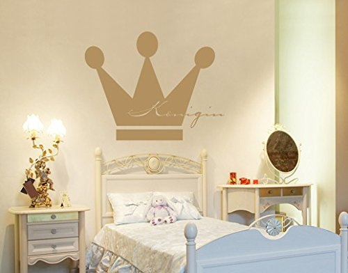 Apalis Wandtattoo No.UL318 Königin könig Krone Schlafzimmer königin Prinzessin, Farbe:Gold;Größe:34cm x 45cm