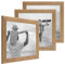 PHOTOLINI Bilderrahmen 30x30 cm Holz Eiche-Optik, 3er Set Echtholz-Rahmen rustikal, Strandhaus, Made in Germany, Echtglas, zum Aufhängen, extra Zubehör - Treibholzlook mit einem Hauch Küstenflair